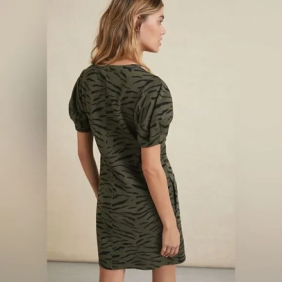 Velvet by Graham & Spencer Prima Zebra Green Mini Sweatshirt Dress - Picture 5 of 8